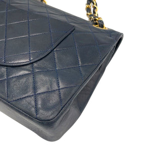 Chanel Classic Double Flap Small Blue Lambskin Gold