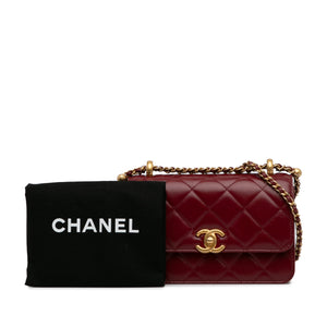 Chanel Perfect Fit Flap Bag Mini Red Lambskin Gold