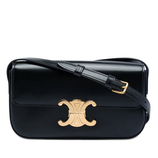 Celine Triomphe Claude Black Calfskin