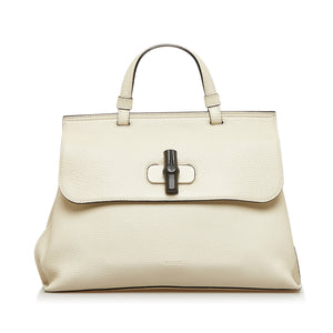 Gucci Bamboo Daily Handbag Medium White