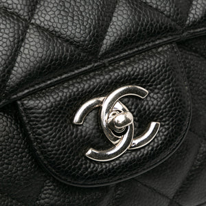 Chanel Classic Double Flap Maxi Black Caviar Silver