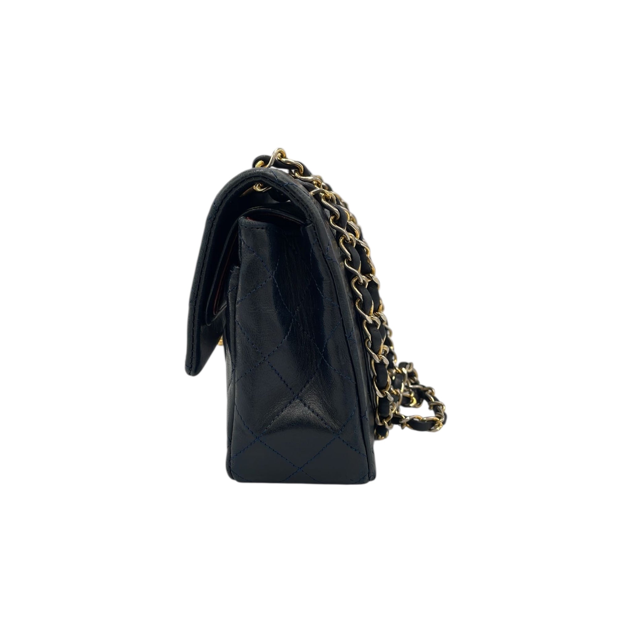 Chanel Classic Double Flap Small Marine Blue Lambskin Gold