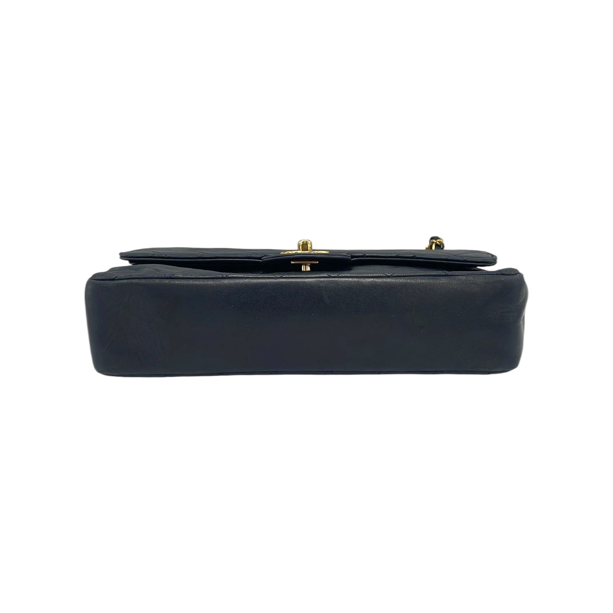 Chanel Classic Double Flap Small Blue Lambskin Gold
