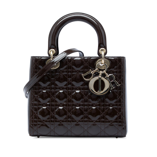 Dior Lady Dior Medium Purple Patent Leather