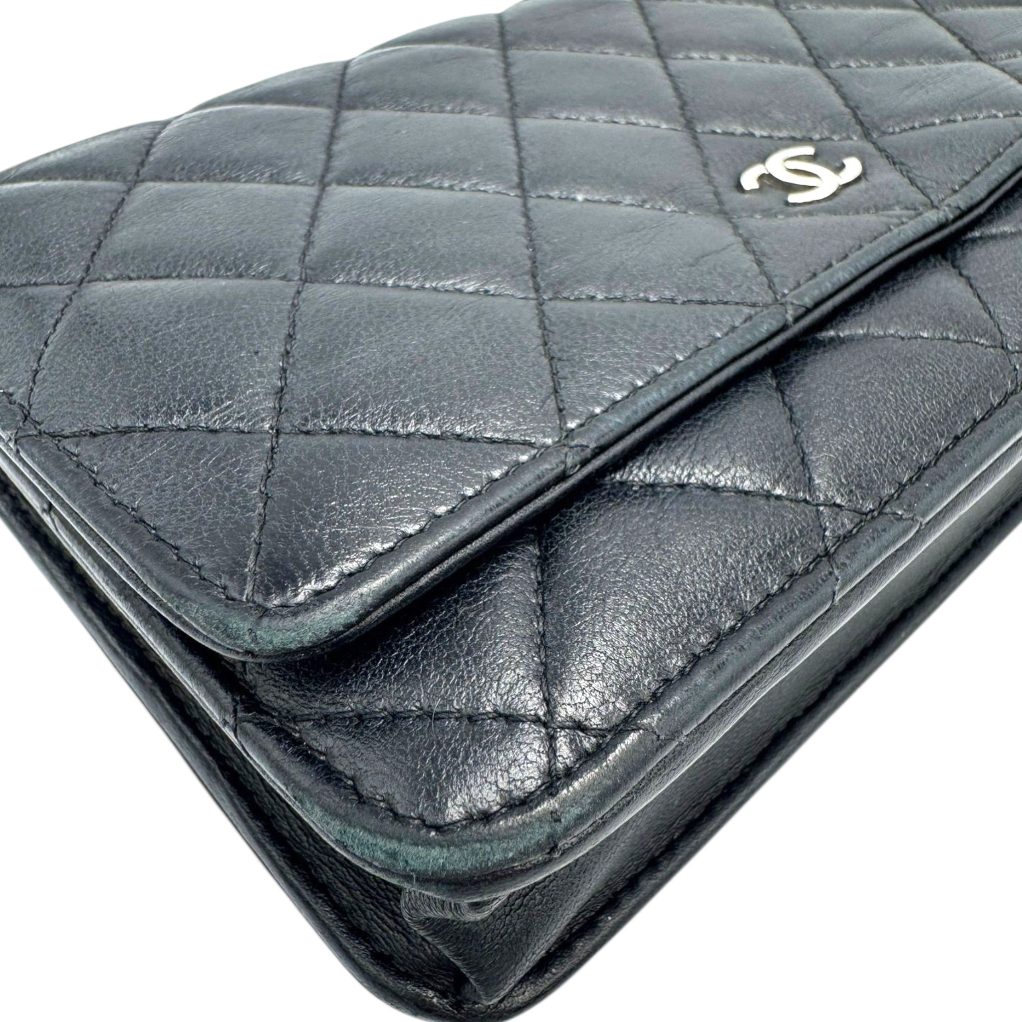 Chanel Wallet on Chain WoC Black Lambskin Silver