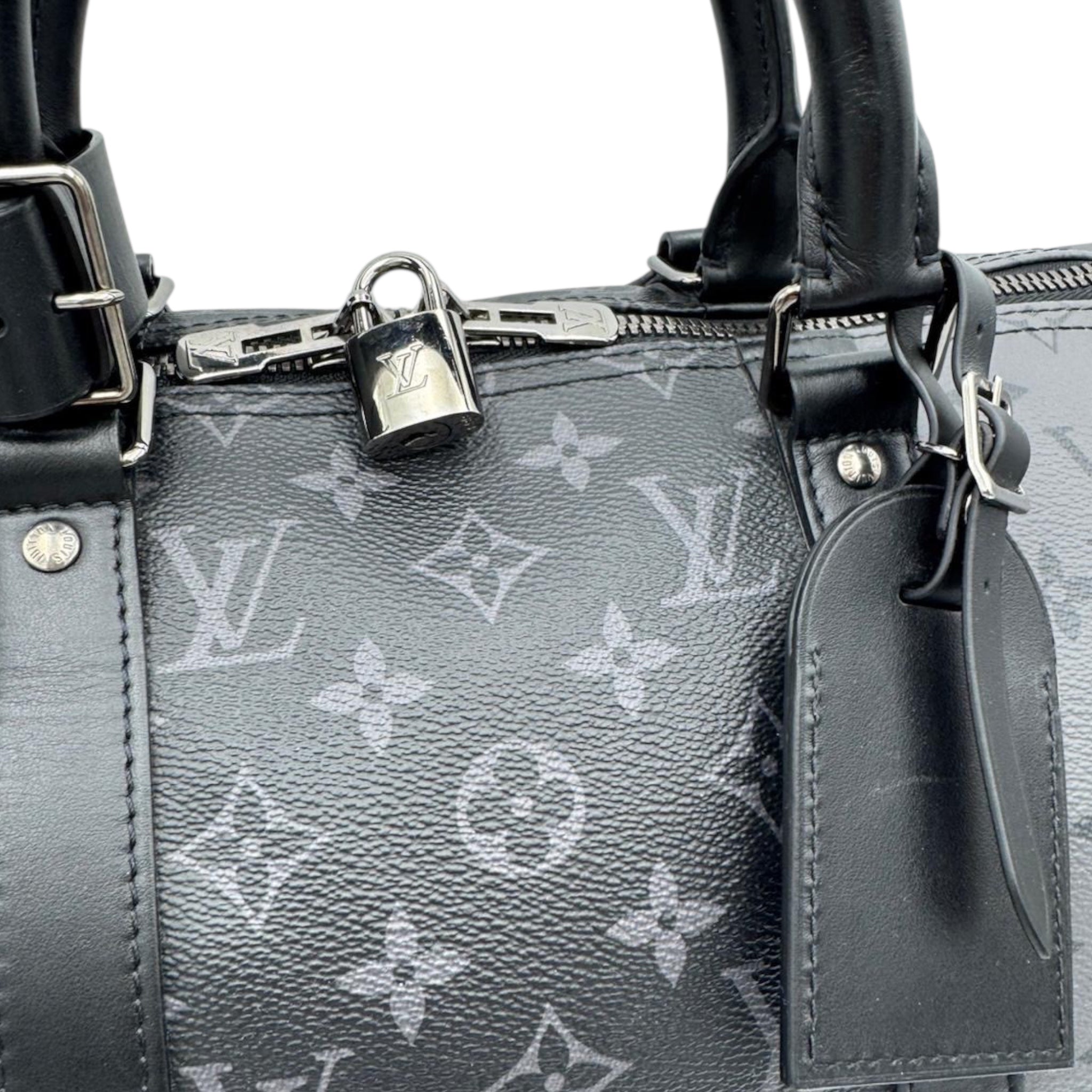 Louis Vuitton Keepall 50 Bandoulière Black Monogram Empreinte