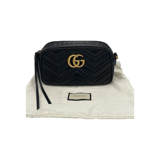 Gucci GG Marmont Small Black Matelassé Leather