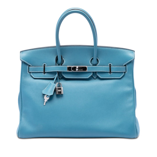 Hermès Birkin Retourne 35 Blue Swift Palladium