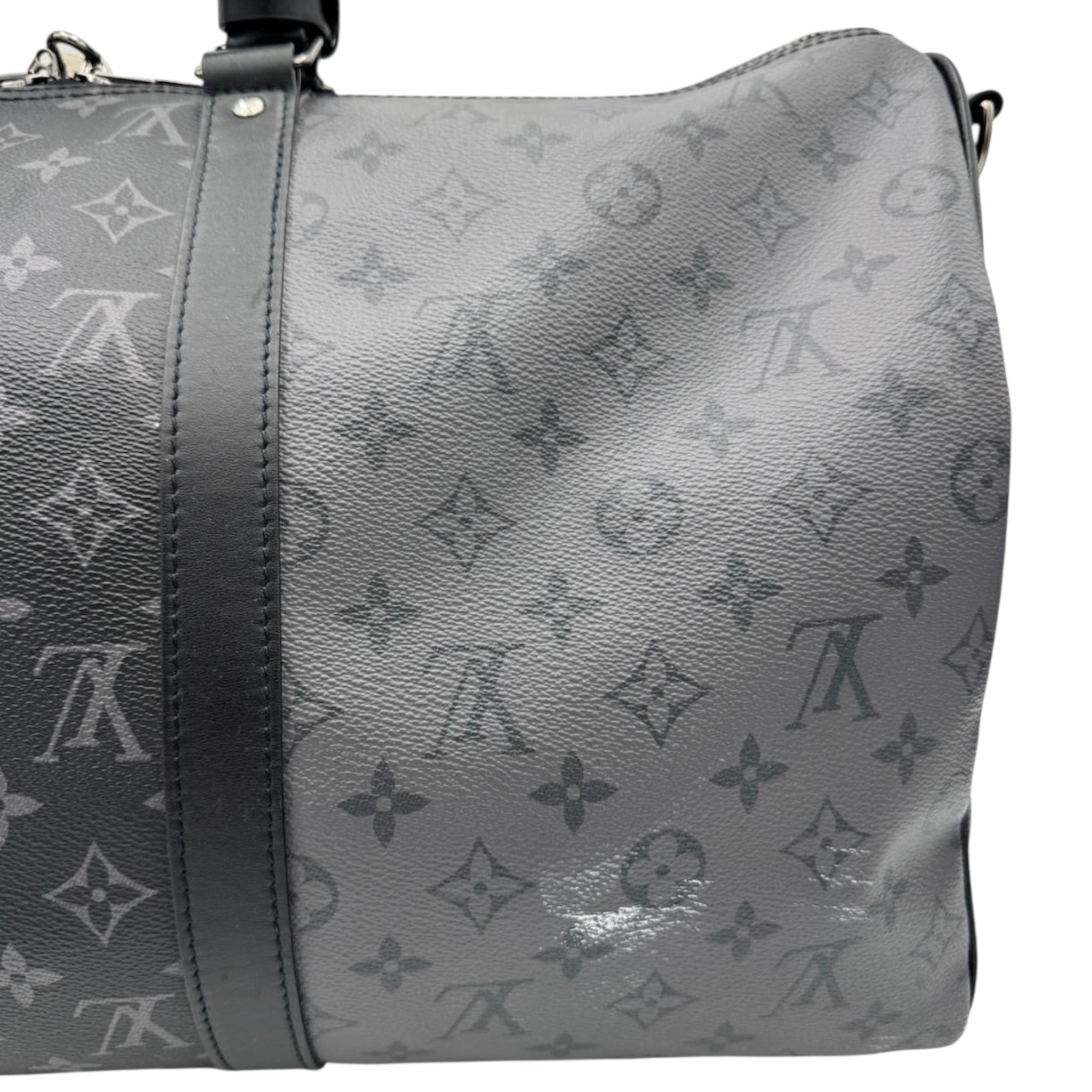 Louis Vuitton Keepall 50 Bandoulière Black Monogram Empreinte