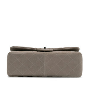 Chanel Classic Double Flap Jumbo Grey Caviar Silver