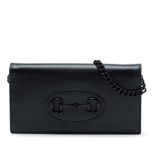Gucci Horsebit 1955 Wallet on Chain Black Calfskin