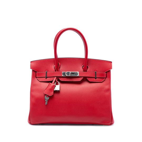 Hermès Birkin Retourne 30 Red Epsom Palladium