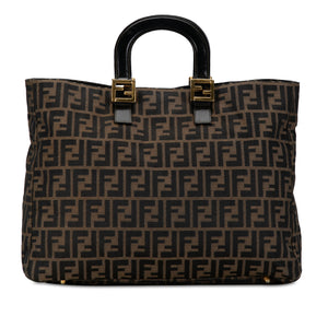 Fendi Twins Tote Large Brown Zucca Canvas