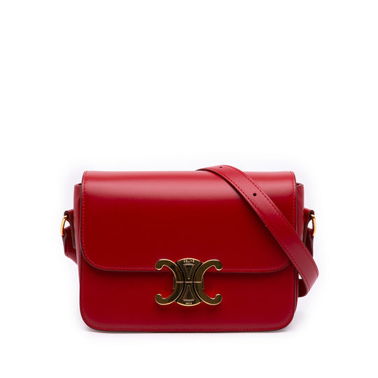 Celine Teen Triomphe Red Calfskin