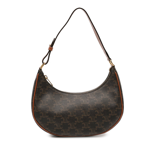 Celine Triomphe Ava Brown Coated Canvas
