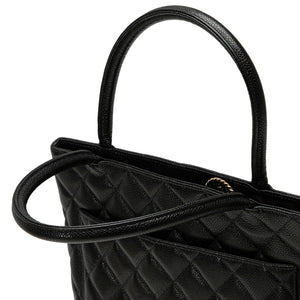 Chanel Medallion Tote Bag Black Caviar Gold