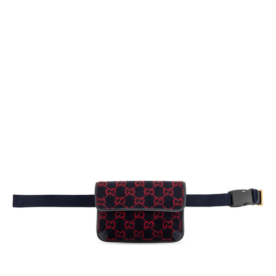 Gucci GG Wool Slim Belt Bag Black Wool