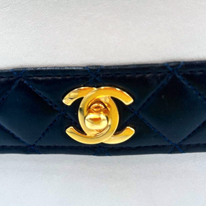 Chanel Trapeze Navy Blue Lambskin Gold