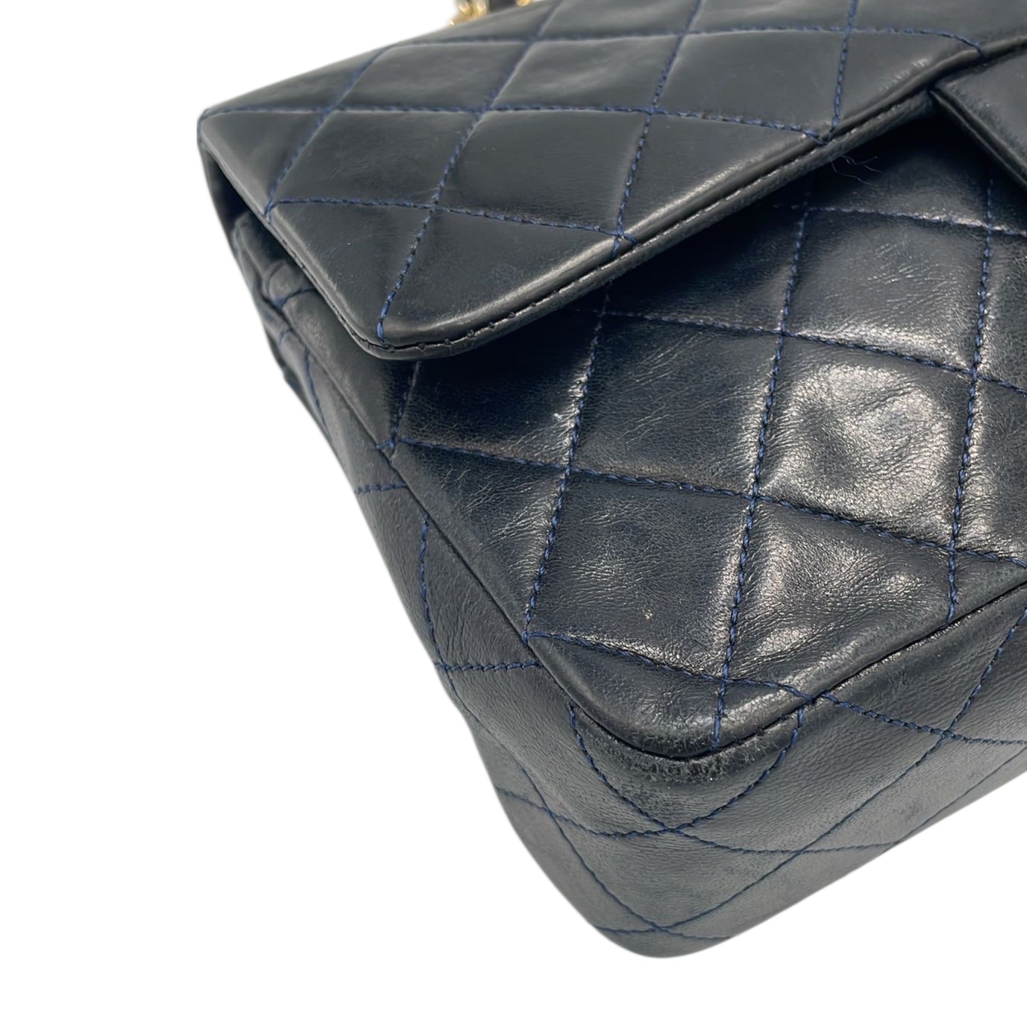 Chanel Classic Double Flap Small Marine Blue Lambskin Gold