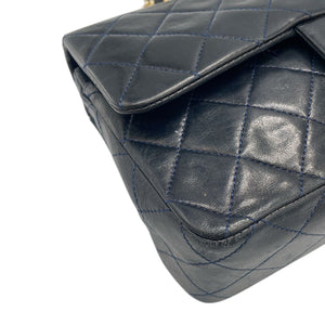 Chanel Classic Double Flap Small Marine Blue Lambskin Gold
