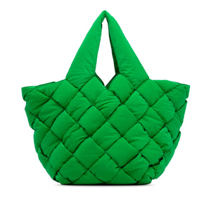 Bottega Veneta Cassette Tote Green Padded Intrecciato Nylon