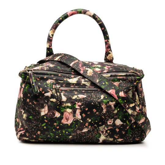Givenchy Pandora Printed Floar Medium Black Calfskin