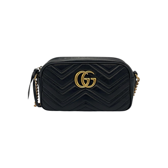 Gucci GG Marmont Small Black Matelassé Leather