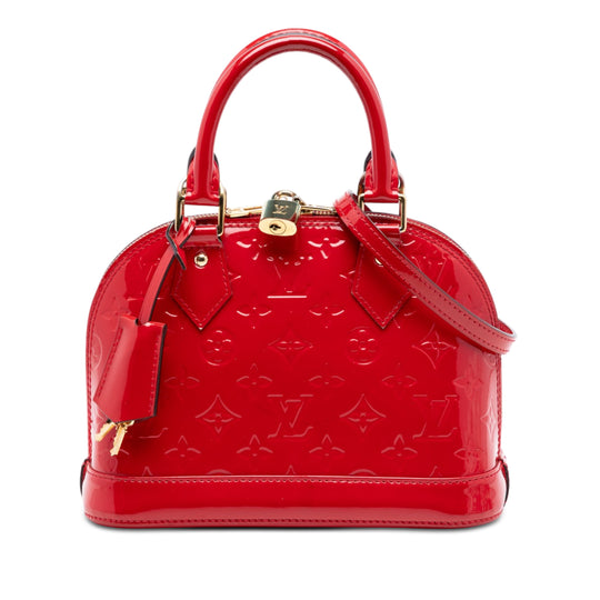 Louis Vuitton Alma BB Red Monogram Vernis Patent Leather