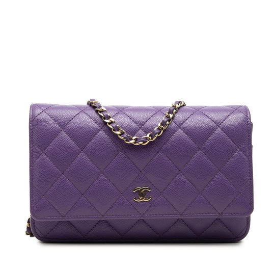 Chanel Wallet on Chain Purple Caviar