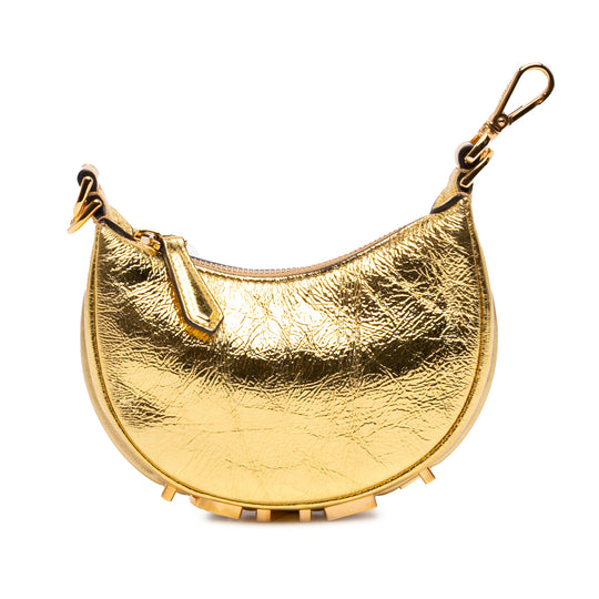 Fendi Fendigraphy Hobo Nano Gold Calfskin Gold Hardware