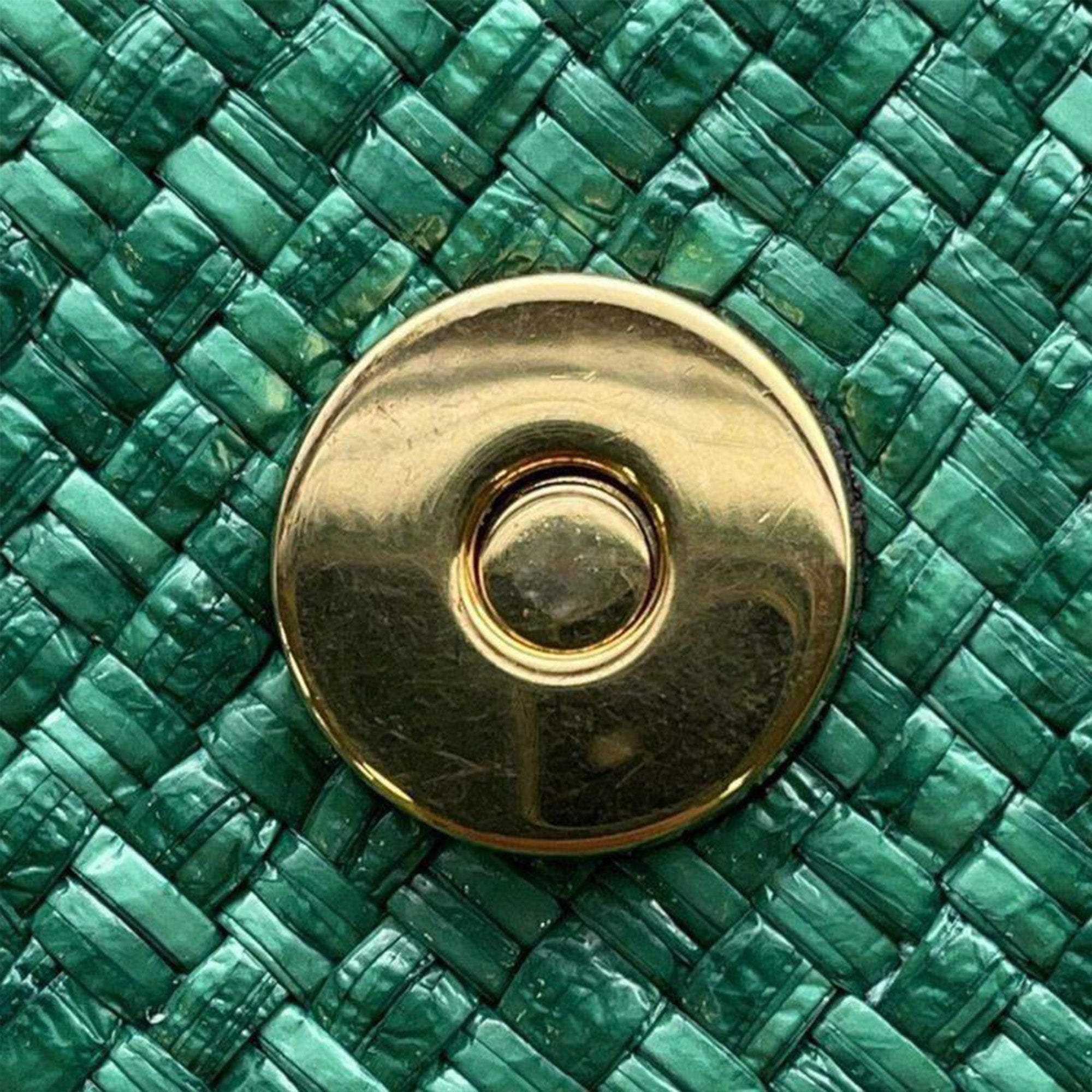 Gucci Horsebit 1955 Chain Bag Green Raffia