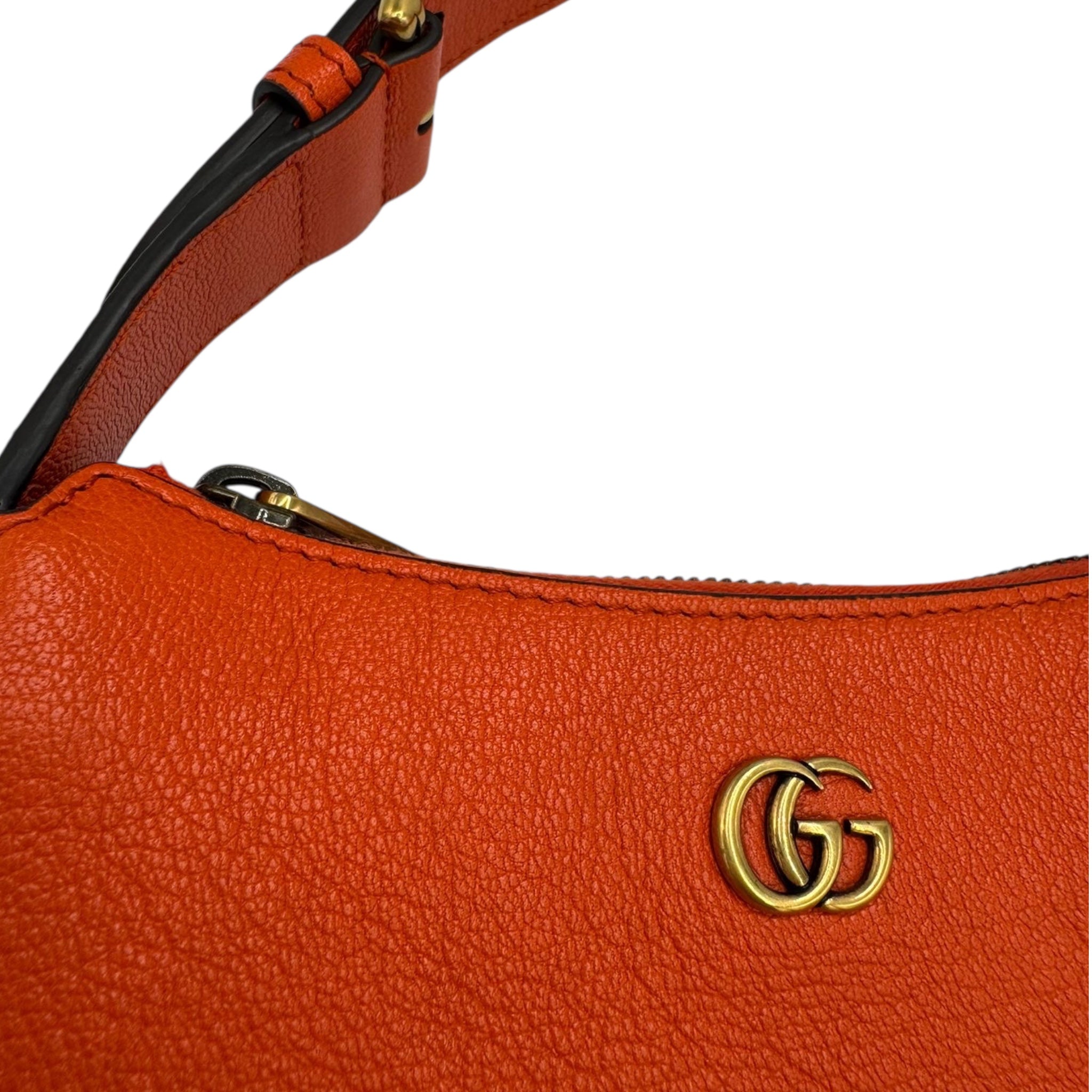 Gucci Aphrodite Mini Shoulder Bag Orange Leather