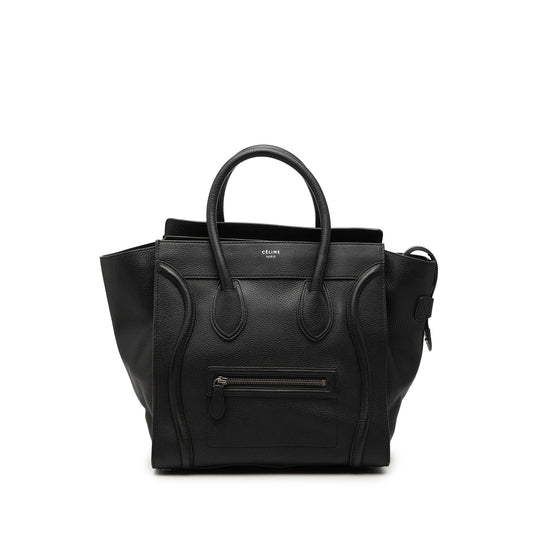 Celine Luggage Tote Mini Black Grained Calfskin