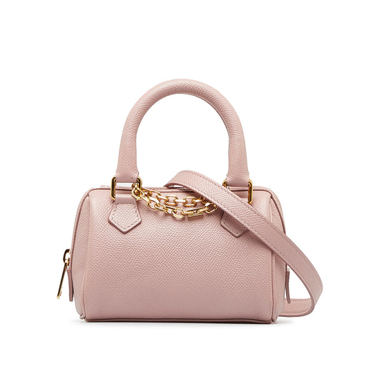 Celine Chain Boston Mini Pink Calfskin Gold