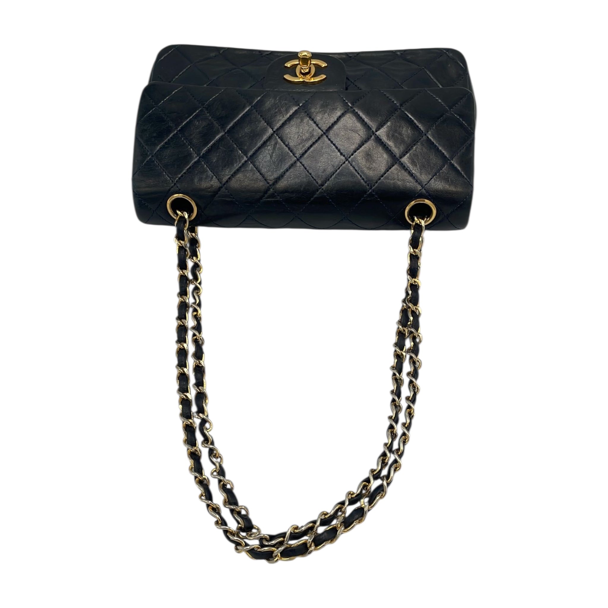 Chanel Classic Double Flap Small Marine Blue Lambskin Gold