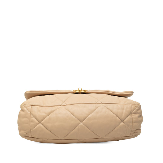 Chanel 19 Flap Maxi Beige Lambskin