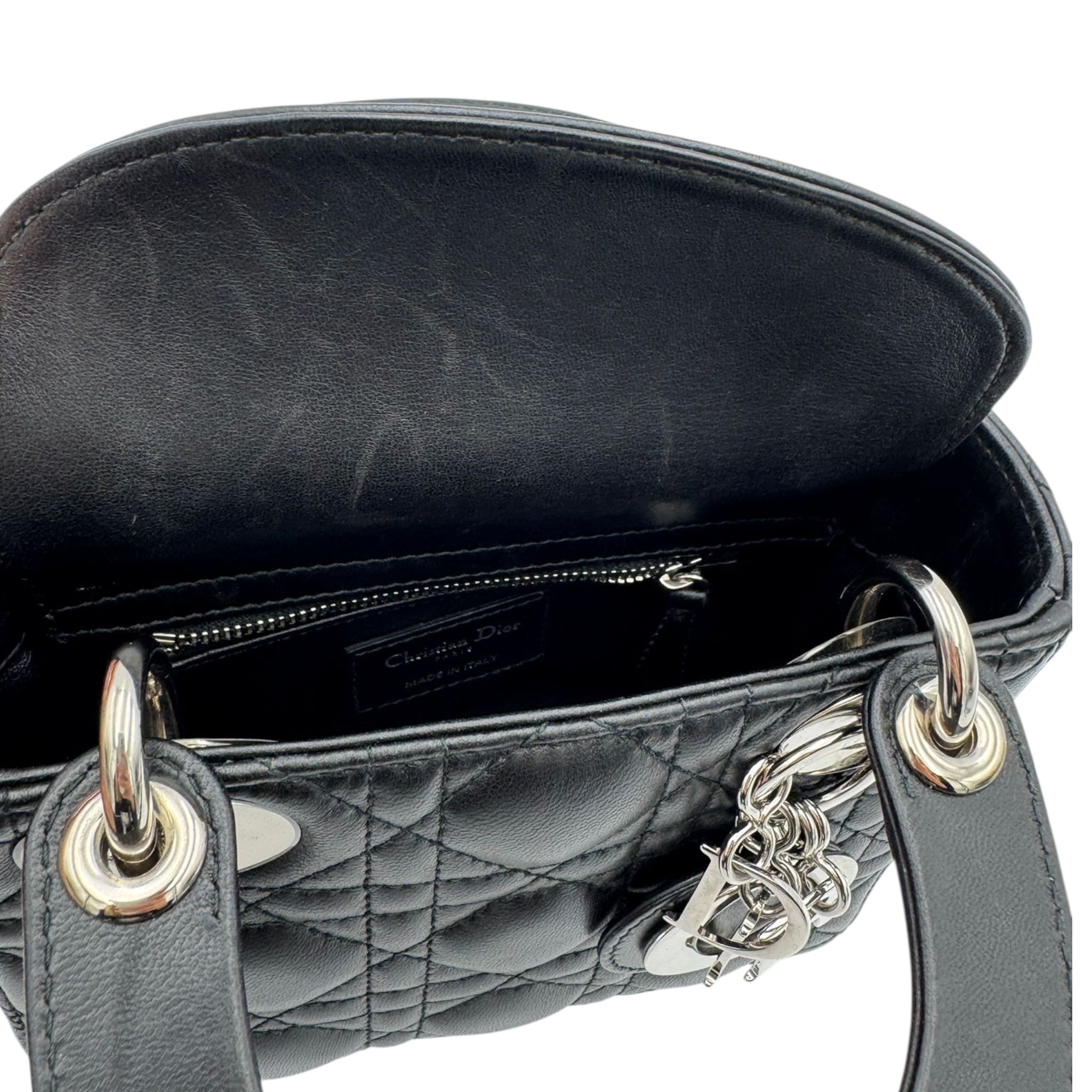 Dior Lady Dior Mini Black Studded Lambskin