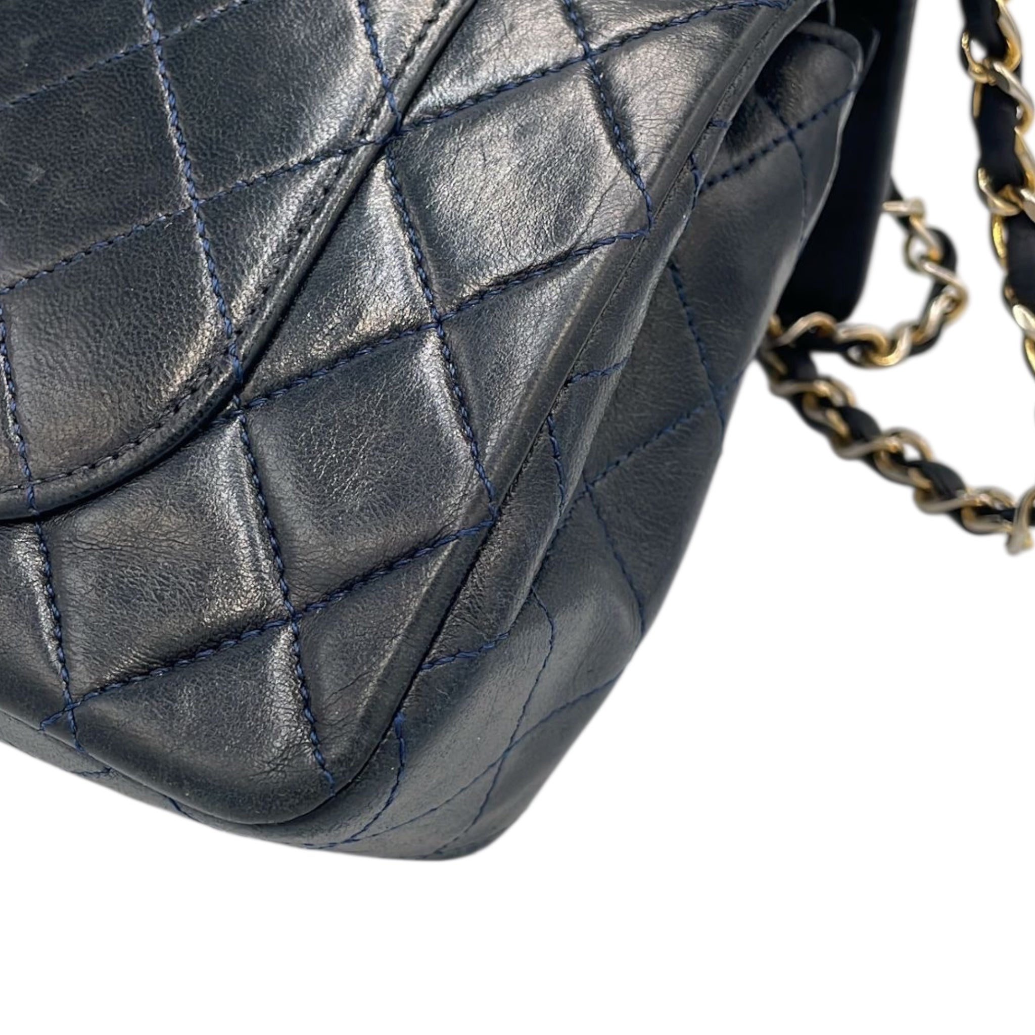 Chanel Classic Double Flap Small Marine Blue Lambskin Gold