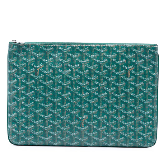Goyard Senat MM Green Coated Canvas
