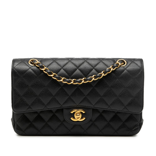 Chanel Classic Double Flap Medium Black Caviar Gold
