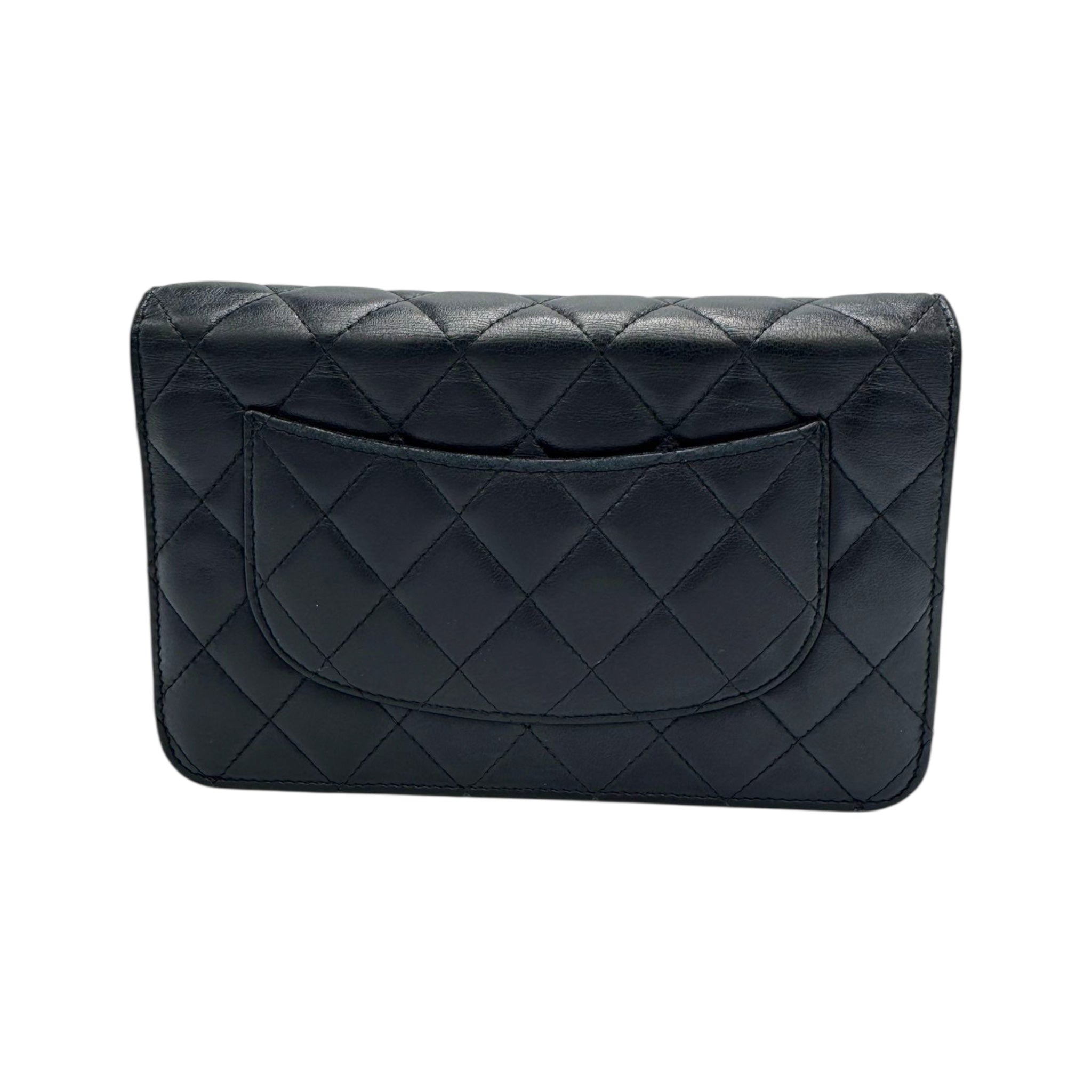 Chanel Wallet on Chain WoC Black Lambskin Silver