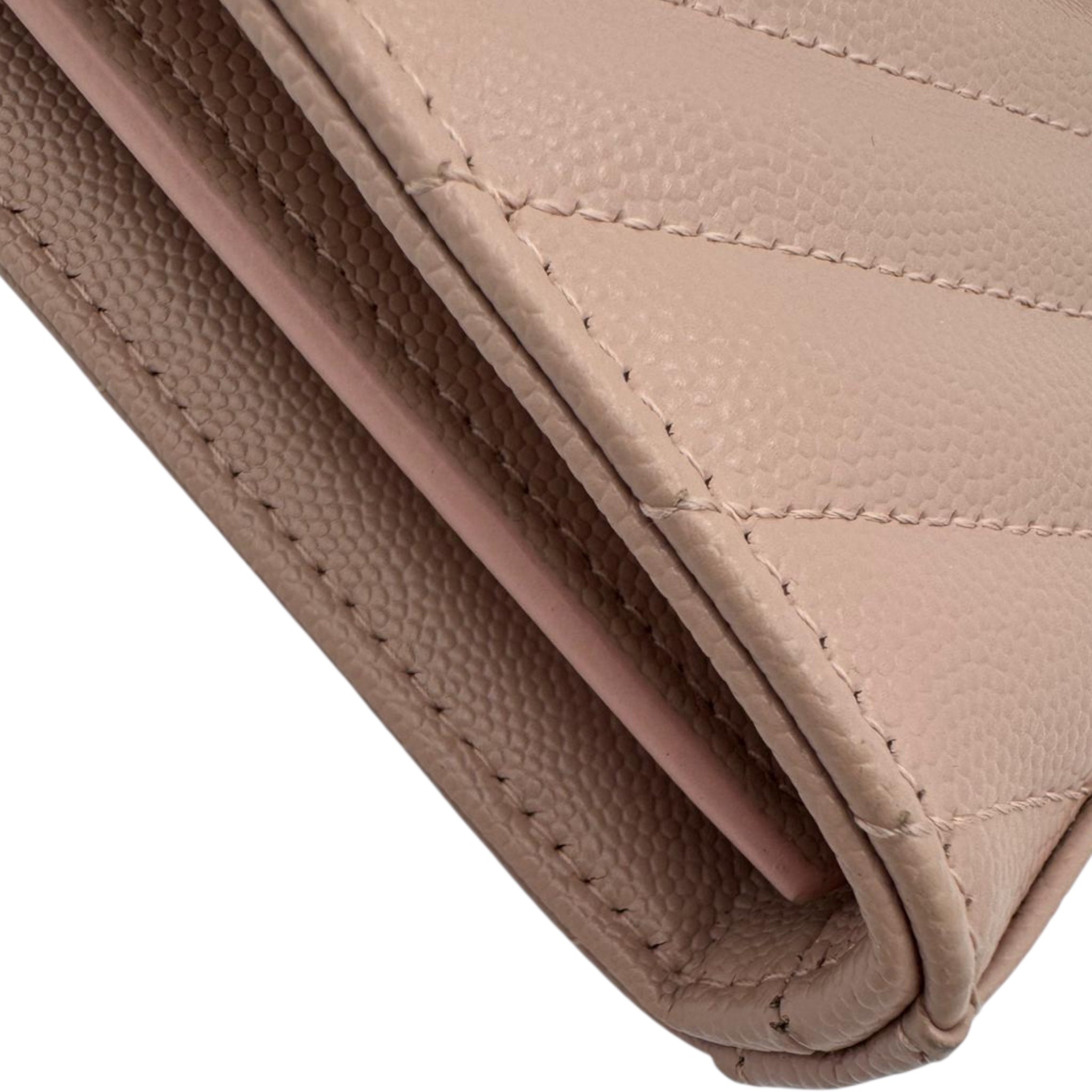 Yves Saint Laurent Cassandre Chain Wallet Light Pink