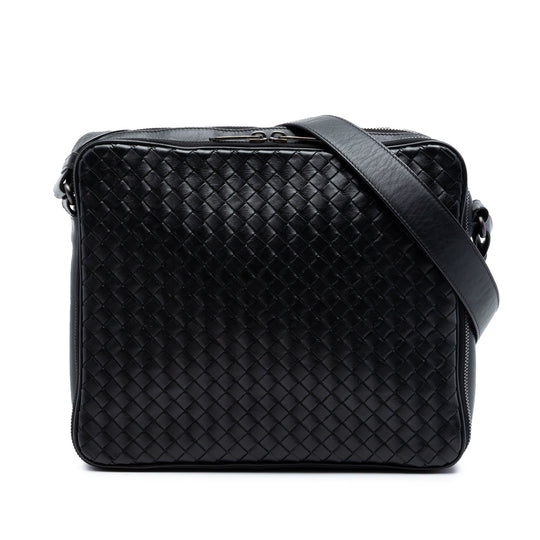 Bottega Veneta Intrecciato Messenger Black Nappa Leather