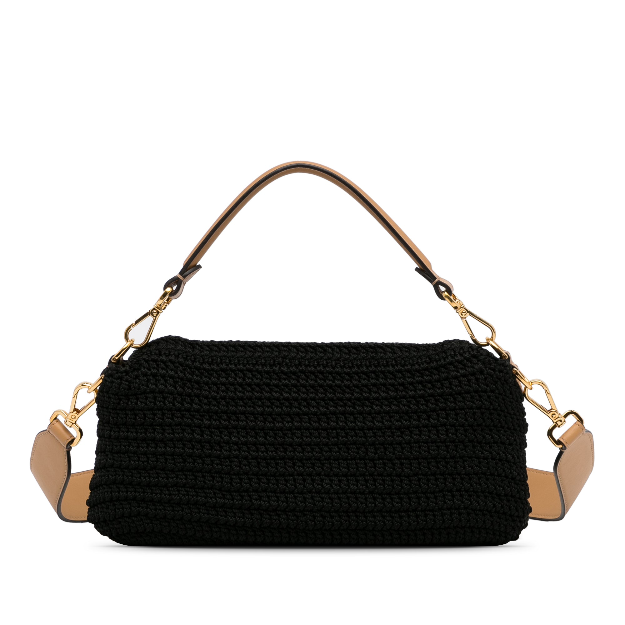 Fendi Baguette Black Crochet Raffia