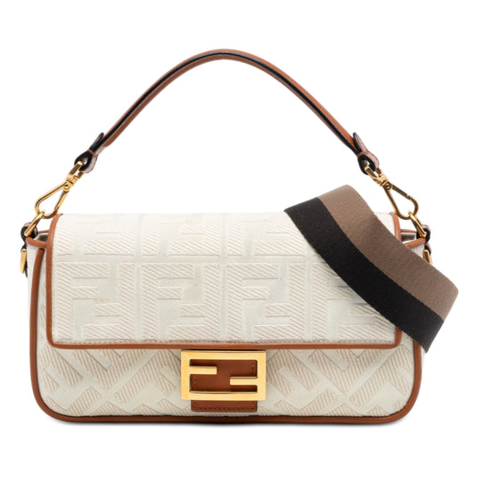 Fendi Zucca Baguette Beige Canvas