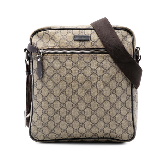 Gucci GG Supreme Crossbody Brown GG Supreme Canvas Calfskin