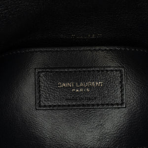 Yves Saint Laurent College Top Handle Bag Medium Black Leather