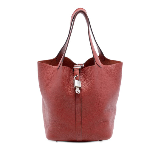 Hermès Picotin Lock 18 Red Clemence Leather