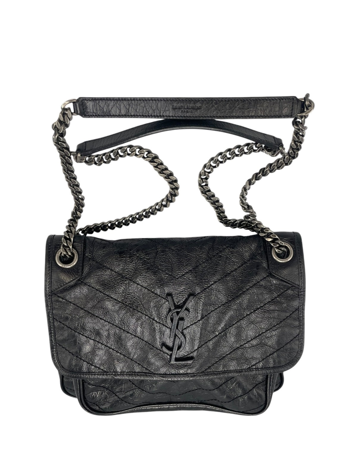 Yves Saint Laurent Niki Medium Black Vintage Leather