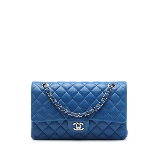 Chanel Classic Double Flap Medium Blue Lambskin